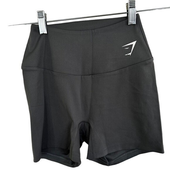 Gymshark Women's High Rise Fit Training Cycling Shorts charcoal gray SMALL - Picture 1 of 4